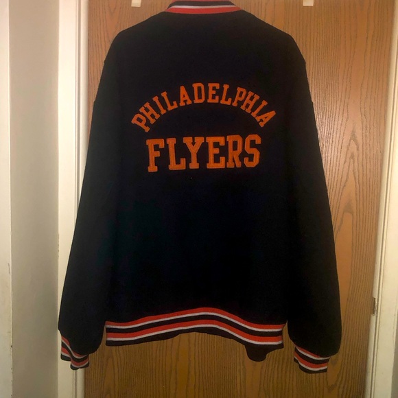 EST 1967 PHILADELPHIA FLYERS BRAUD WAY BULLIES HEAVY WOOL JACKET MITCHELL&NESS - Picture 2 of 4
